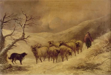 Hirtin im Schnee, 1845-1900